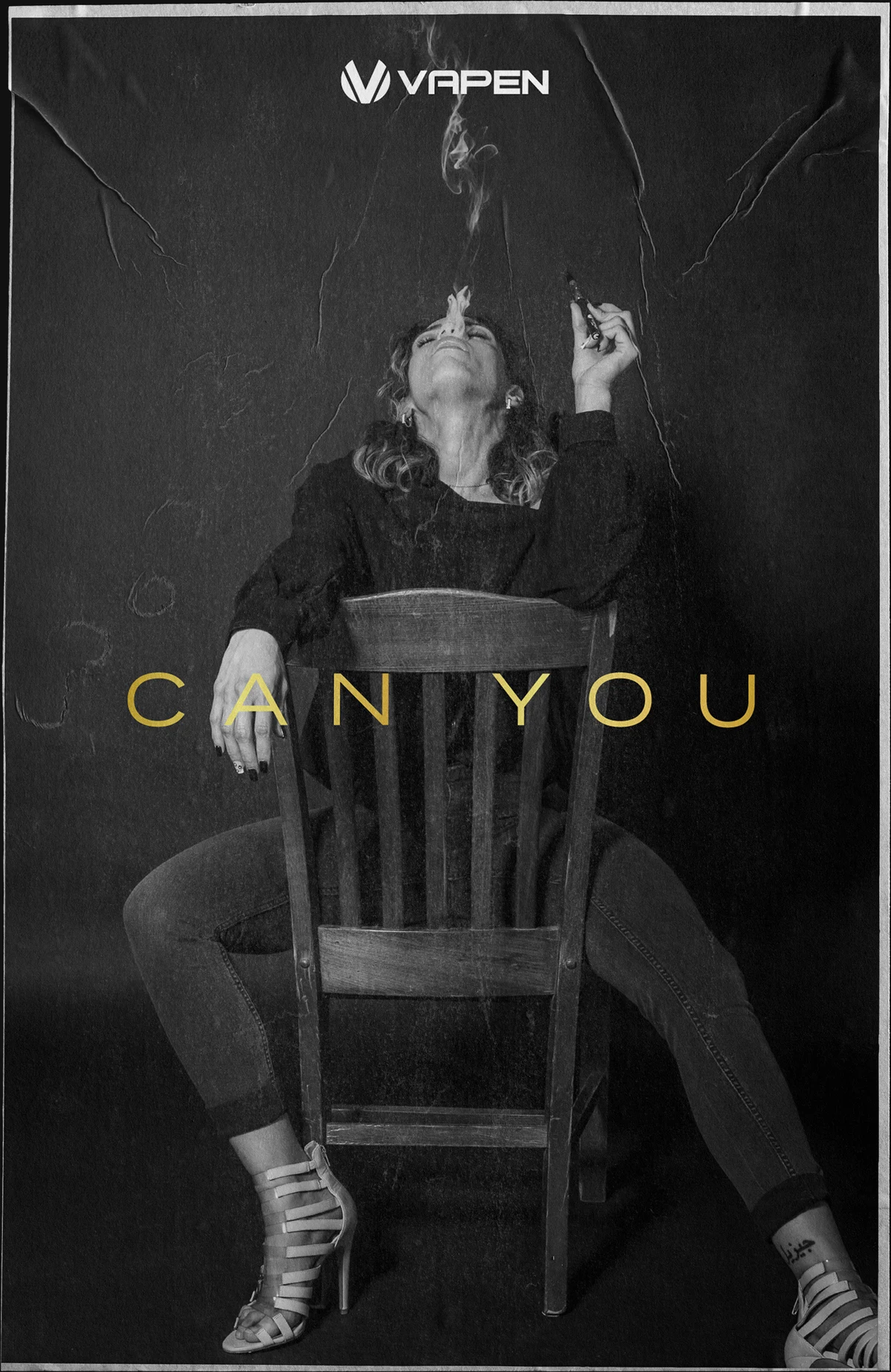 Liquid Diamonds teaser poster: CAN YOU, black and white with gold type