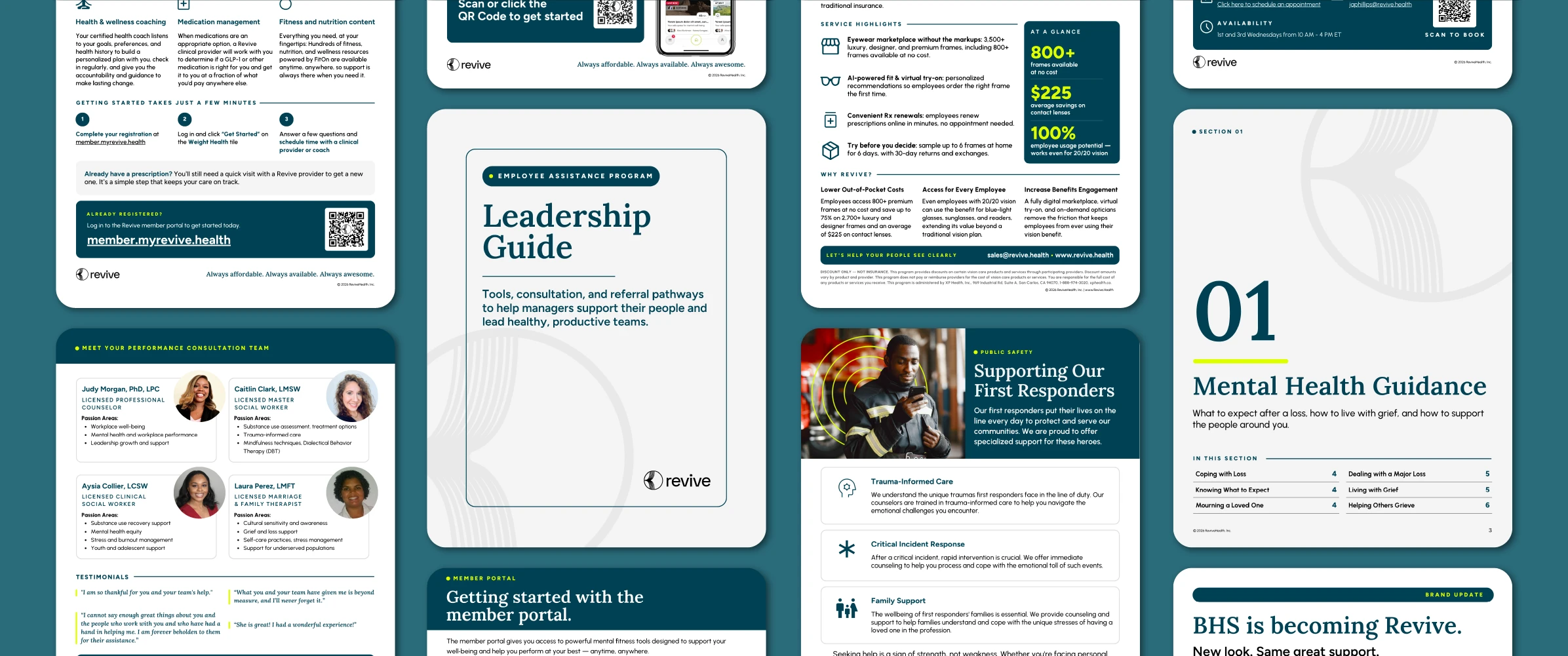 After: Revive guides, flyers and one-pagers in one consistent system